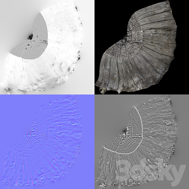 photoscan of two stumps 3DSMax File - thumbnail 5