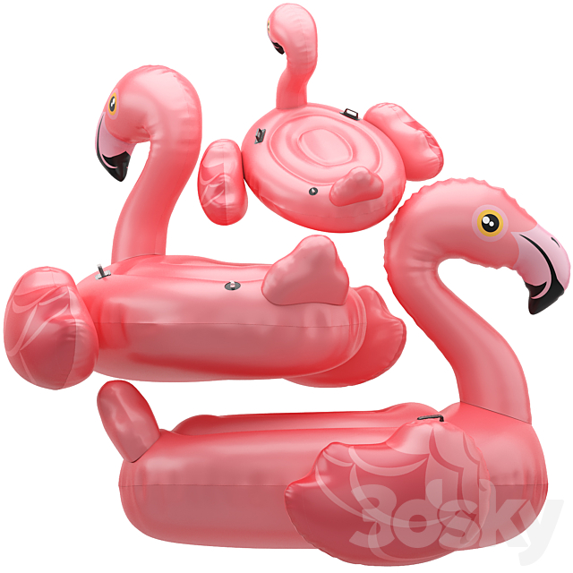 pink Intex mega flamingo Inflatable Island 3ds Max - thumbnail 3