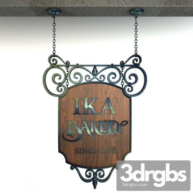 Restaurant Sign Retro 2 3dsmax Download - thumbnail 1