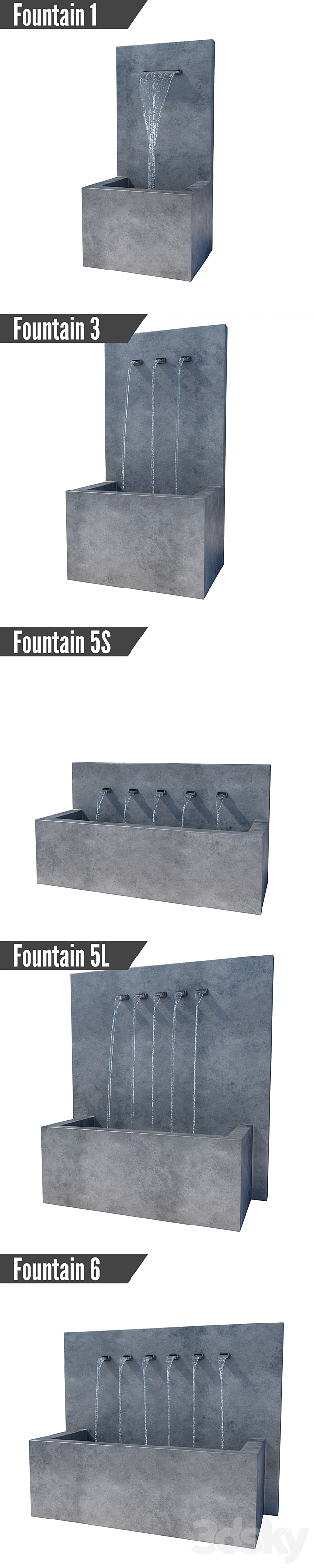 Restoration Hardware Weathered Zinc Fountains 3DSMax File - thumbnail 2