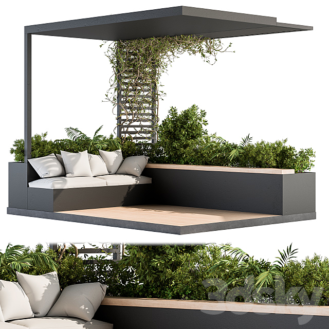 Roof Garden and Balcony Furniture with Pergola 08 3ds Max - thumbnail 1