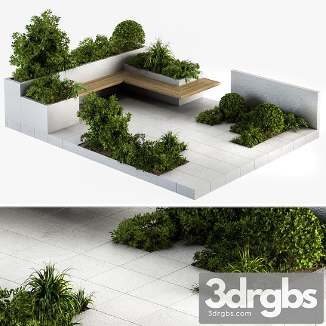 Roof Garden and Landscape Furniture 04 3dsmax Download - thumbnail 1