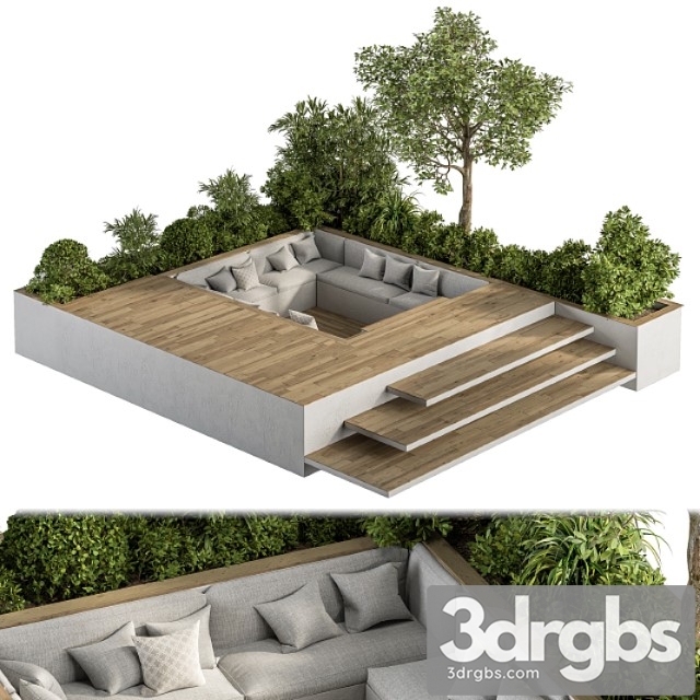 Roof garden and landscape furniture – set 37 3dsmax Download - thumbnail 1