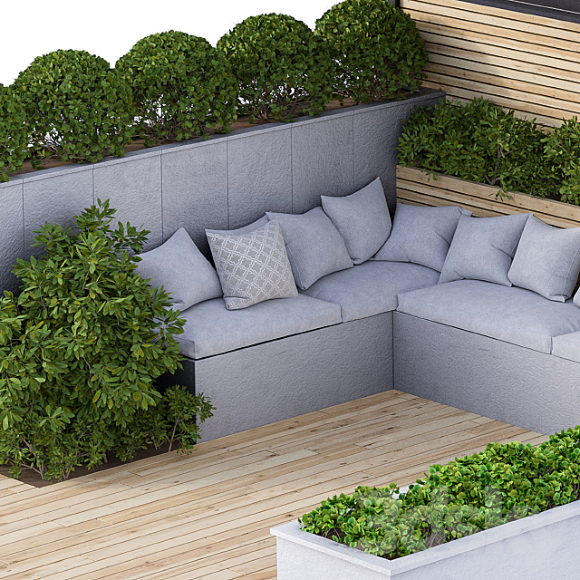 Roof Garden and Landscape Furniture with Pergola 02 3DSMax File - thumbnail 4