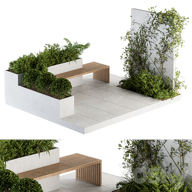 Roof Garden and Landscape Furniture with Pergola 06 3ds Max - thumbnail 1