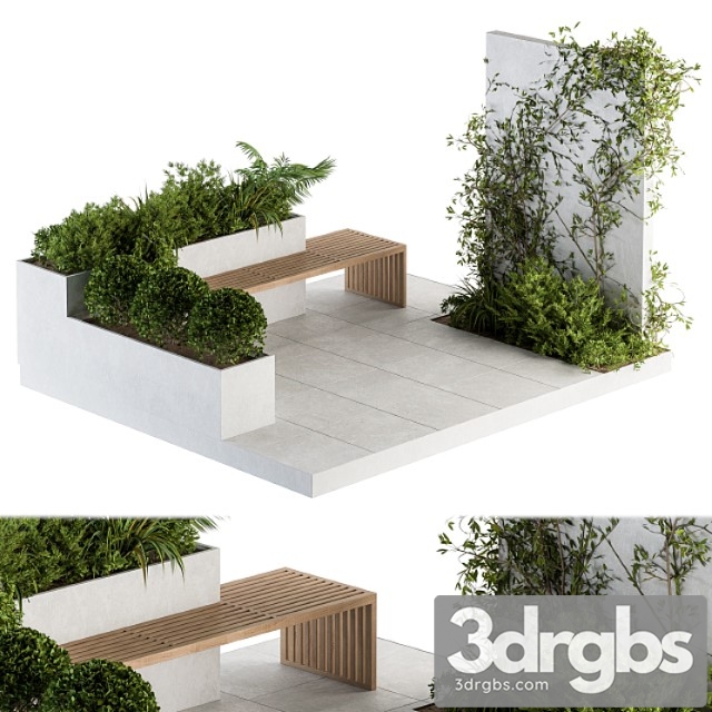 Roof garden and landscape furniture with pergola 06 3dsmax Download - thumbnail 1