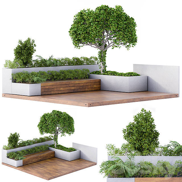 Roof Garden Furniture Seating and Garden Set 3DSMax File - thumbnail 1