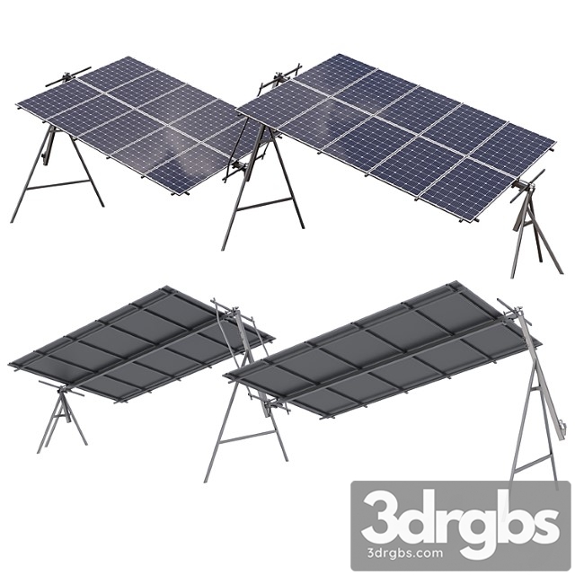 Rotary Solar Panel Power Plant 3dsmax Download - thumbnail 1