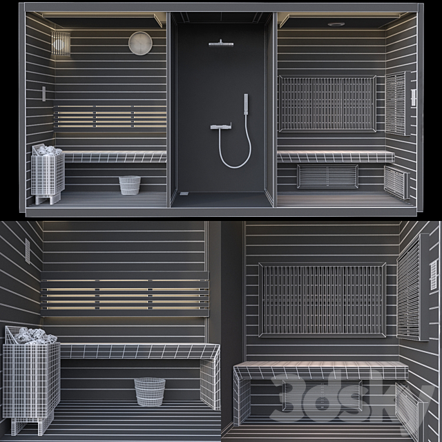 Sauna 4 3ds Max - thumbnail 3