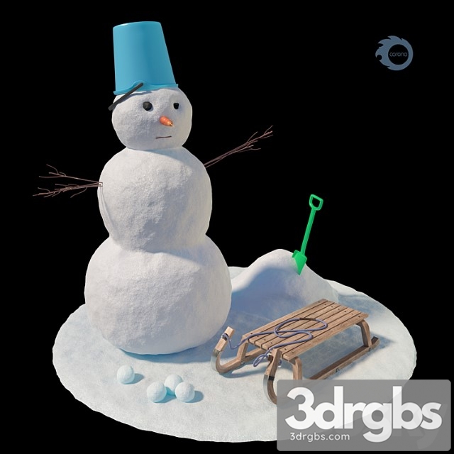 Snowman 2 3dsmax Download - thumbnail 1