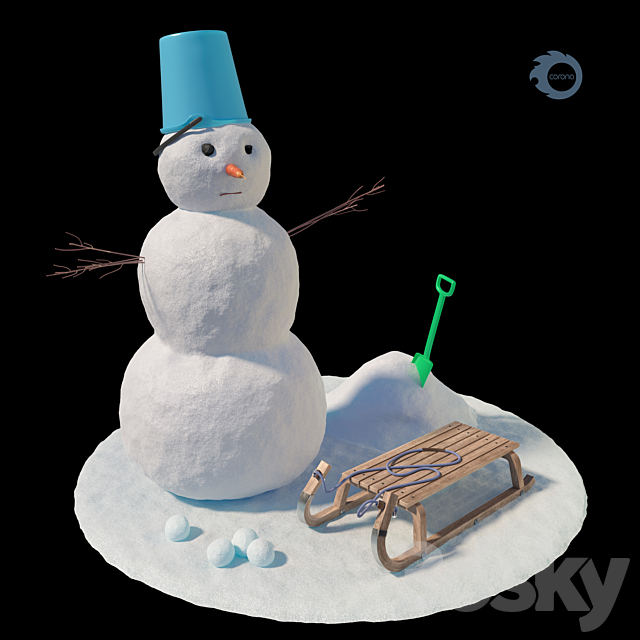 Snowman 3ds Max - thumbnail 1