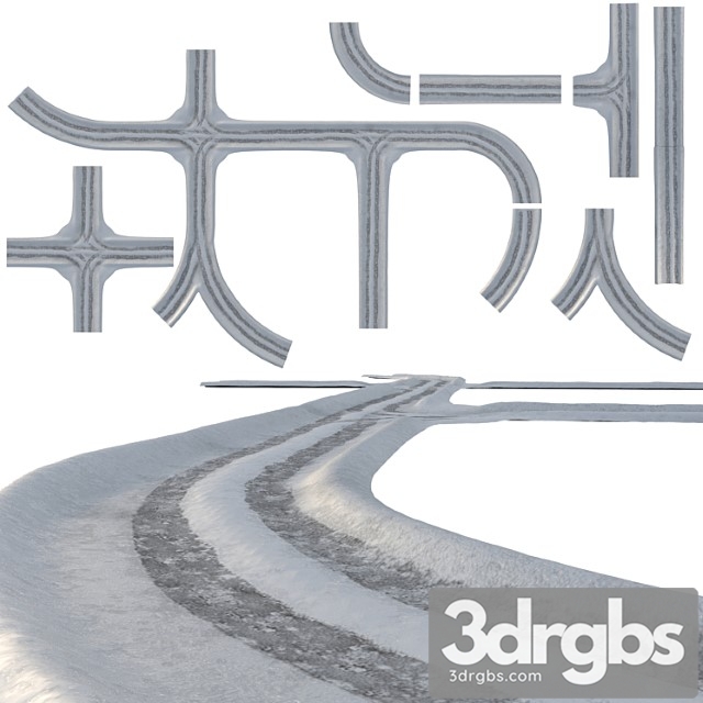 Snowy road 3dsmax Download - thumbnail 1