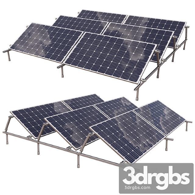 Solar panel power plant 3dsmax Download - thumbnail 1