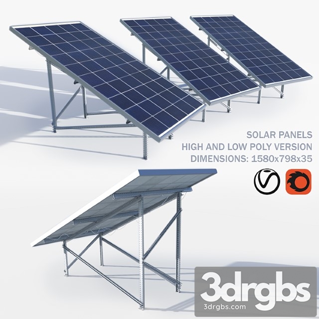 Solar Panels with Carcass 3dsmax Download - thumbnail 1