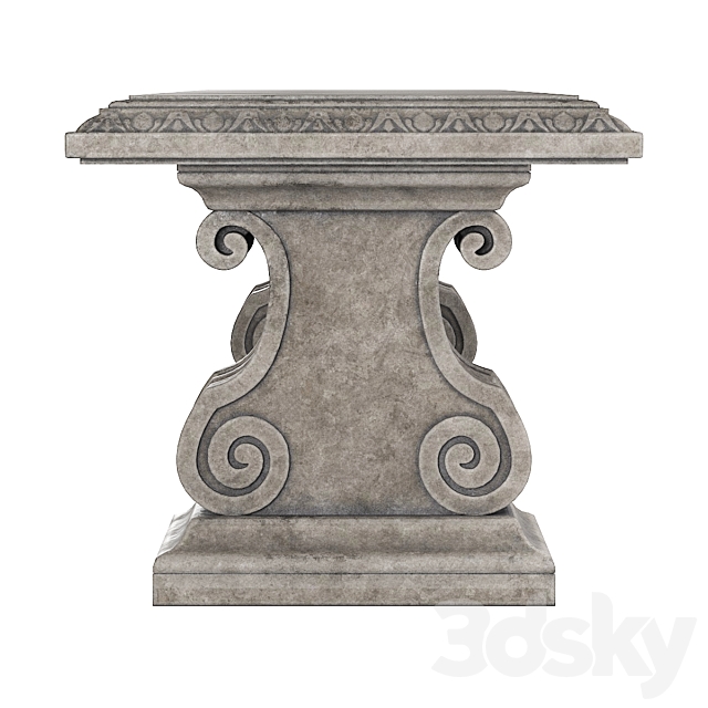 Stone Garden Bench 3ds Max - thumbnail 2