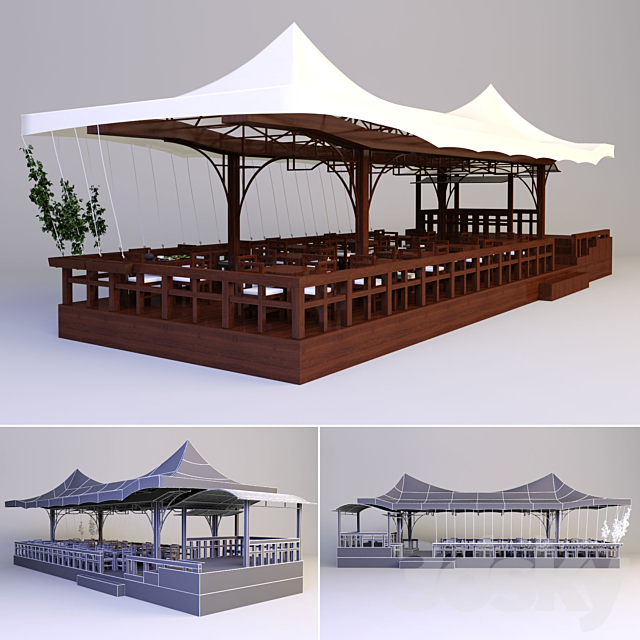 Summer Cafe 3ds Max - thumbnail 1