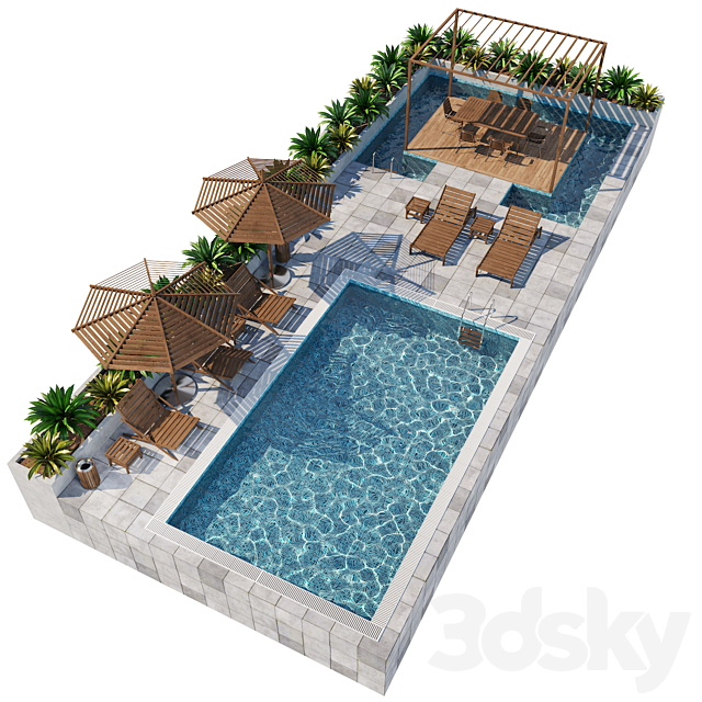 Swimming pool 3ds Max - thumbnail 2