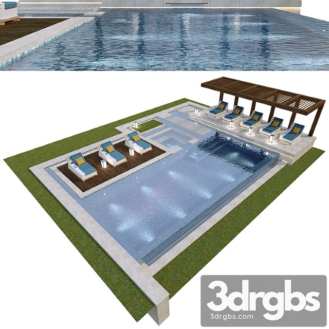 Swimming Pool Area 03 3dsmax Download - thumbnail 1