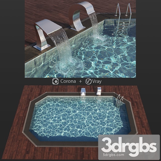 Swimming Pool Waterfall 3dsmax Download - thumbnail 1