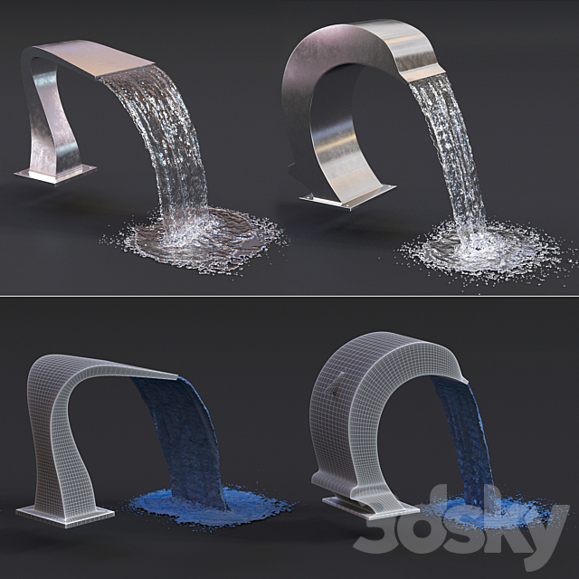 Swimming pool waterfall 3DSMax File - thumbnail 3