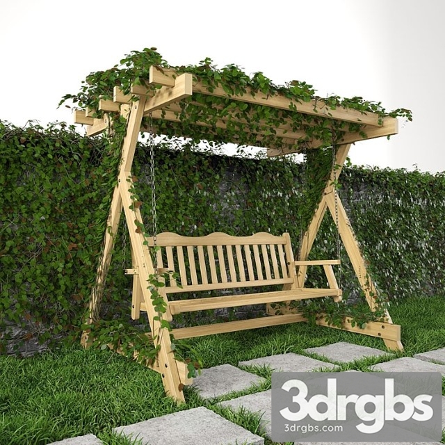 Swing For Garden Grass and Wall 3dsmax Download - thumbnail 1