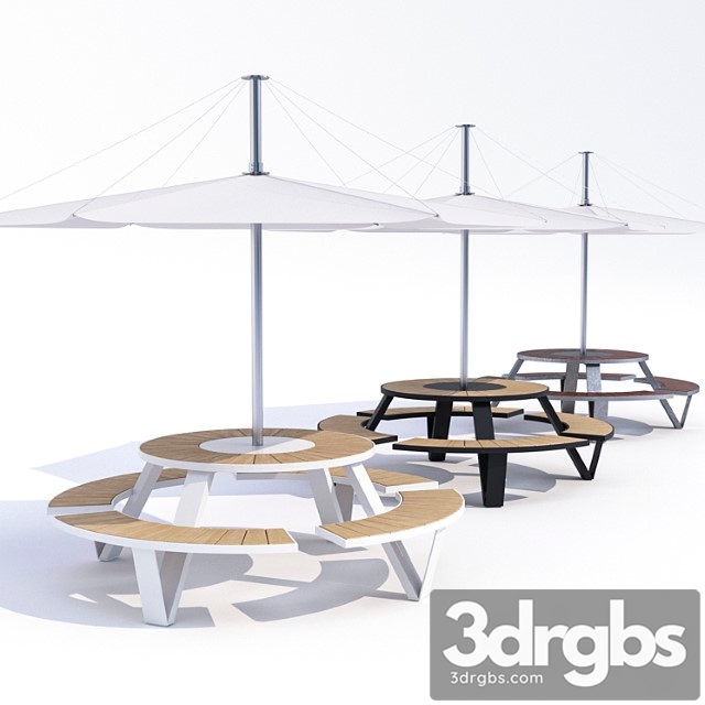 Table adanat landau with an umbrella 3dsmax Download - thumbnail 1