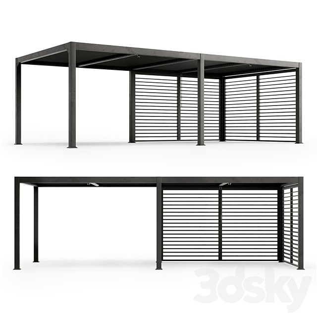 Terrace pergola MARANZA 720cm gray 3ds Max - thumbnail 1