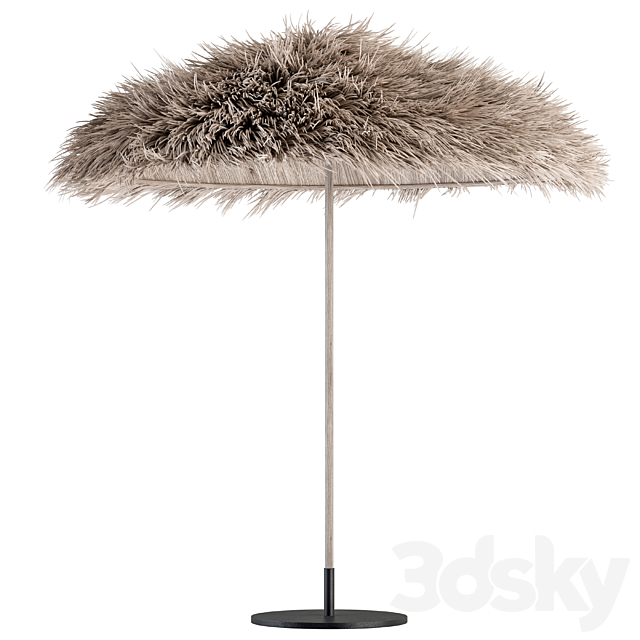 Thatch Umbrella With Palm Leaf 01 3ds Max - thumbnail 2