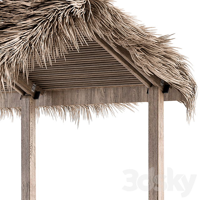 Thatch Umbrella With Palm Leaf 04 3ds Max - thumbnail 2