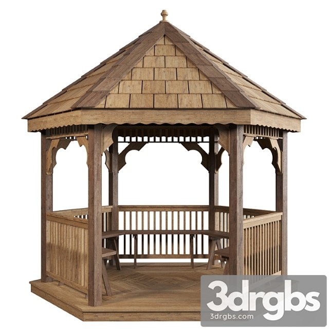 The Gazebo Is Hexagonal 3dsmax Download - thumbnail 1