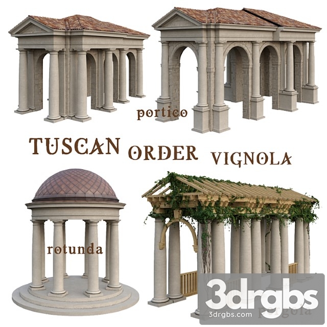 Tuscan Order Vignola Column 3dsmax Download - thumbnail 1