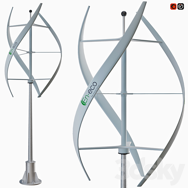 Vertical wind turbine 3ds Max - thumbnail 1