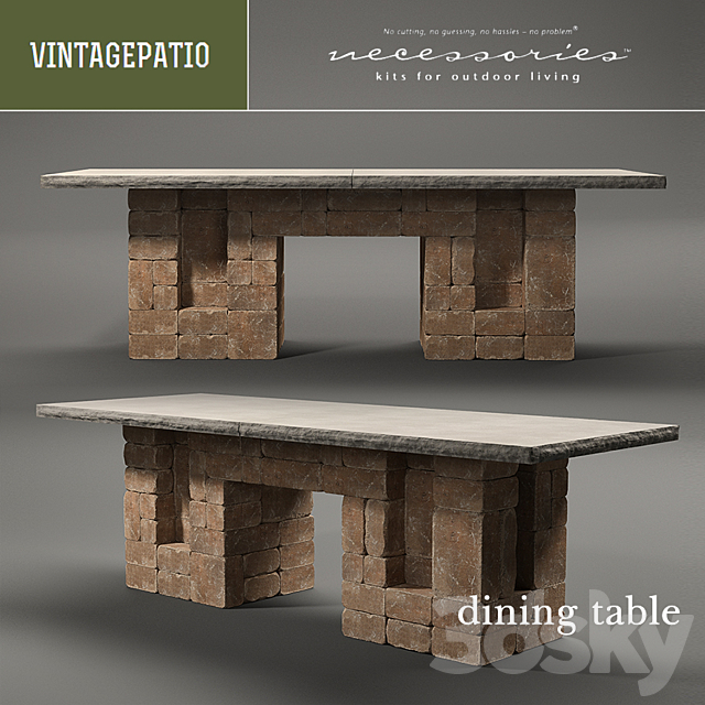 VINTAGEPATIO Dining Table 3ds Max - thumbnail 1