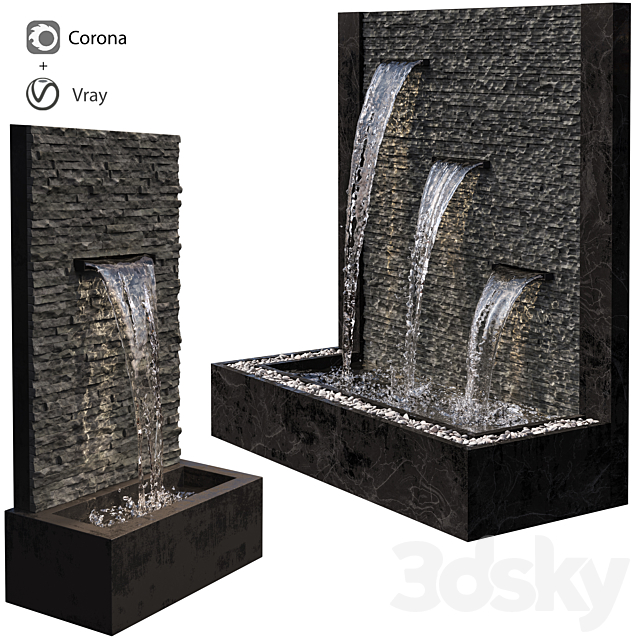 Wall fountains 3DSMax File - thumbnail 1