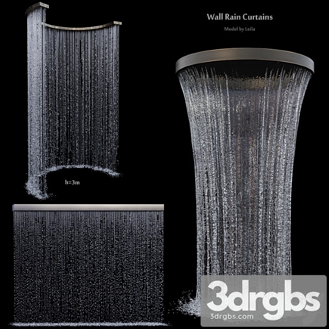 Wall rain curtain waterfall 3dsmax Download - thumbnail 1