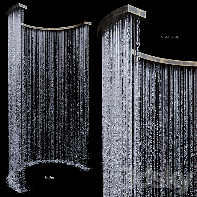 Wall rain curtain waterfall 3DSMax File - thumbnail 2