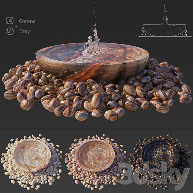 Water Bowl Fountain 1 3DSMax File - thumbnail 1