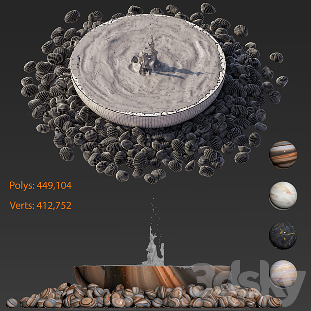 Water Bowl Fountain 1 3DSMax File - thumbnail 2