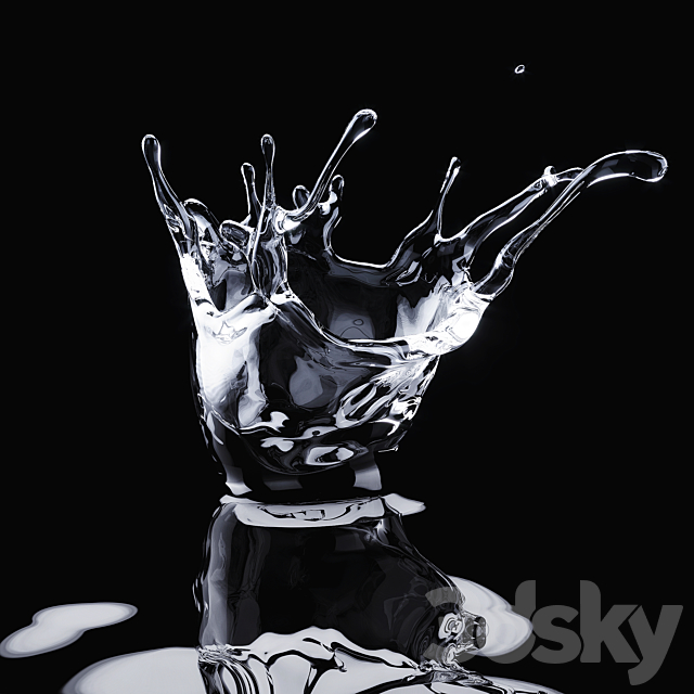 Water Drop Crown 001 3ds Max - thumbnail 1