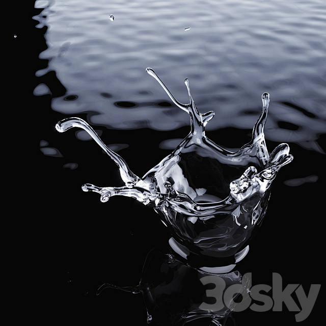 Water Drop Crown 001 3ds Max - thumbnail 2