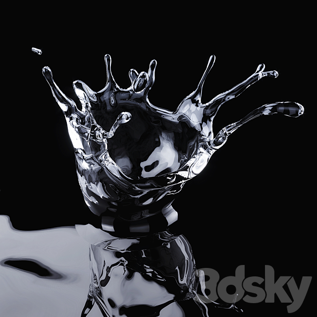 Water Drop Crown 001 3ds Max - thumbnail 3