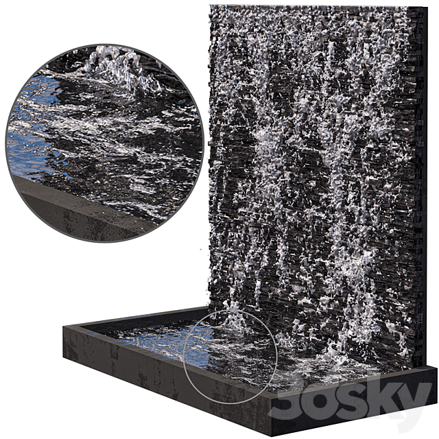 Water wall fountains 3DSMax File - thumbnail 3