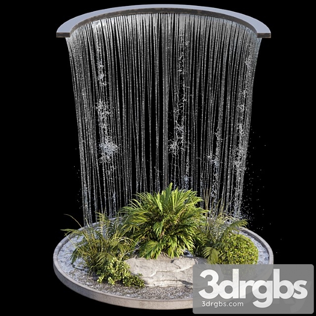 Waterfall Fountains and Plant 07 3dsmax Download - thumbnail 1