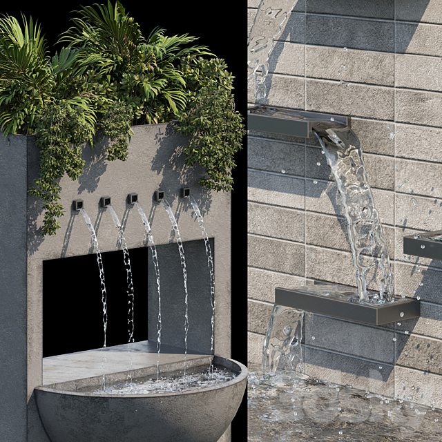 Waterfall fountains cascade 02 3DSMax File - thumbnail 3