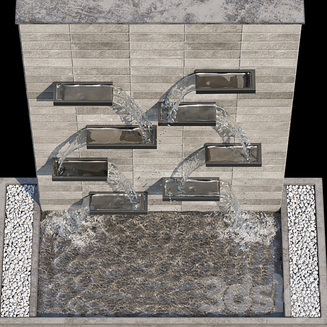 Waterfall fountains cascade 02 3DSMax File - thumbnail 6