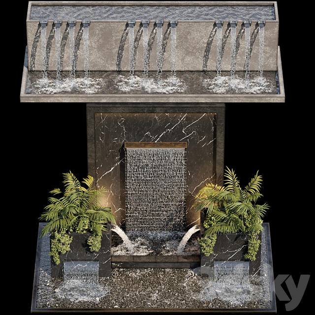 Waterfall fountains cascade 04 3DSMax File - thumbnail 4