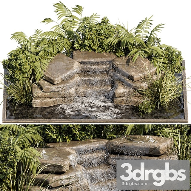 Waterfall fountains cascade 11 3dsmax Download - thumbnail 1