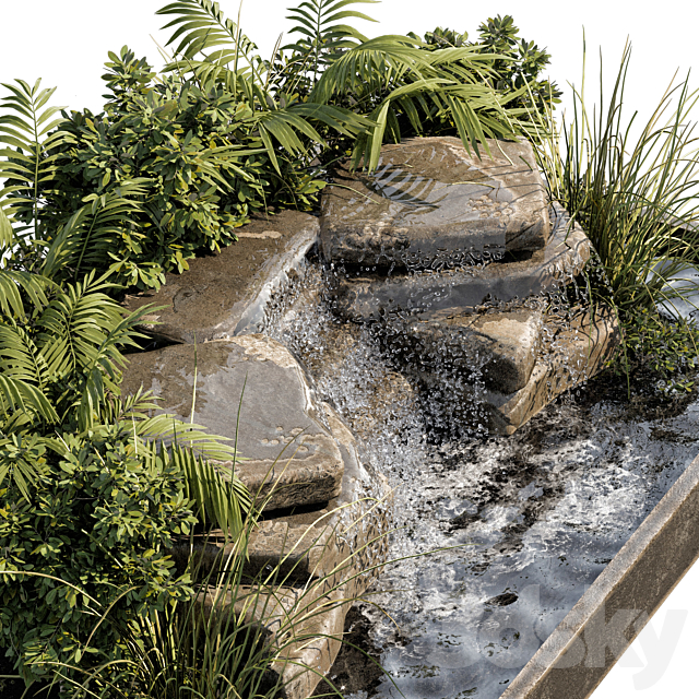 Waterfall fountains cascade 11 3DSMax File - thumbnail 3