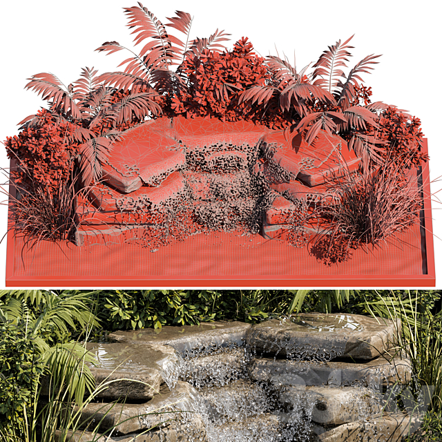 Waterfall fountains cascade 11 3DSMax File - thumbnail 5