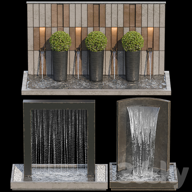 Waterfall fountains cascade 23 3DSMax File - thumbnail 1